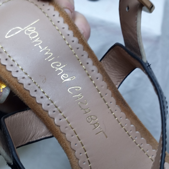 Final Sale  - JEAN-MICHEL CAZABAT Snakeskin/Wood Platform Wedge - Picture 5 of 9